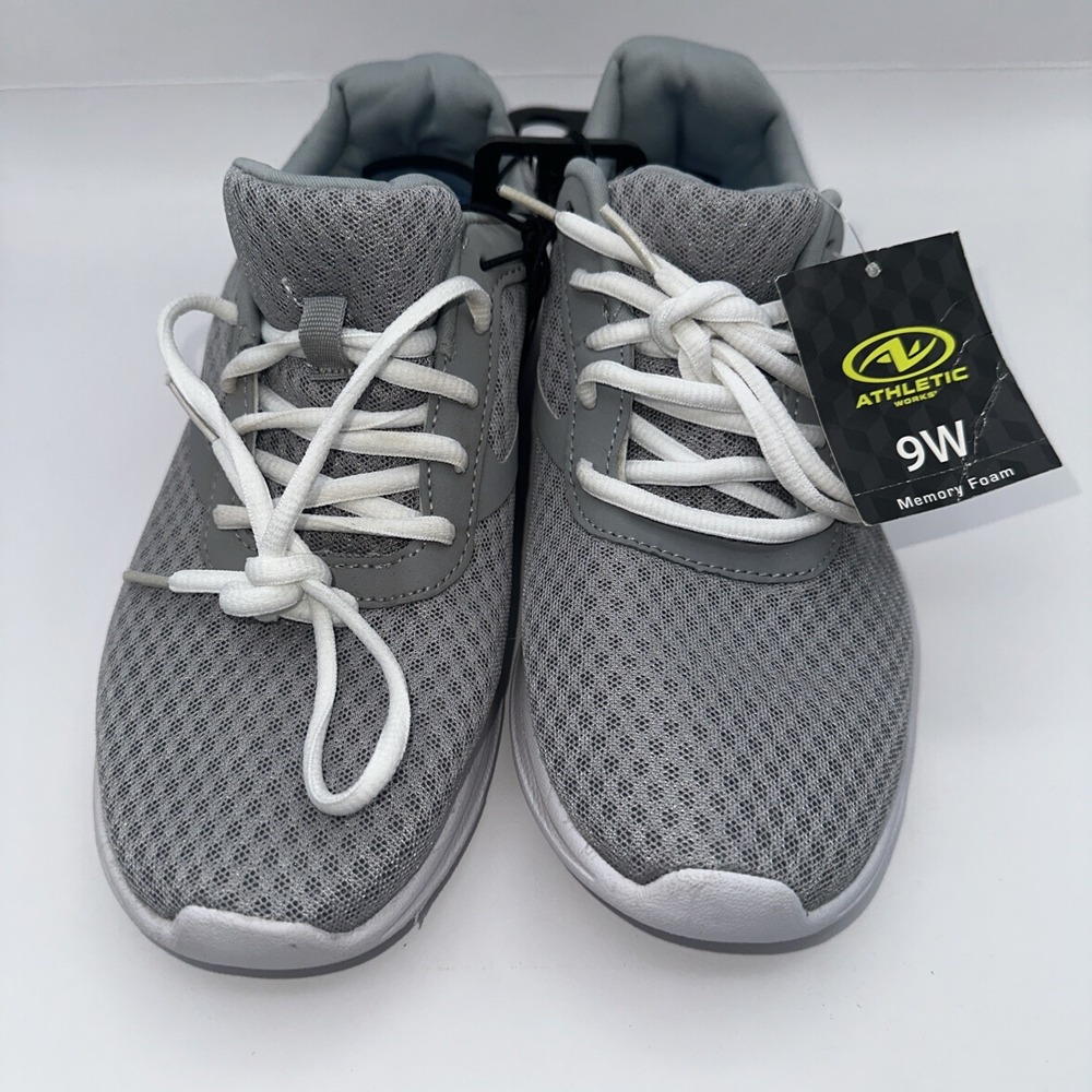 Athletic Works Women/Jr's Sneakers‎ Shoes w/Memory Foam; Grey, 9W